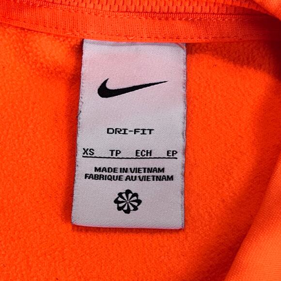 Nike Dri-FIT XS Quarter Zip Pullover Orange Long Sleeve Athletic Top Athleisure - Picture 3 of 7